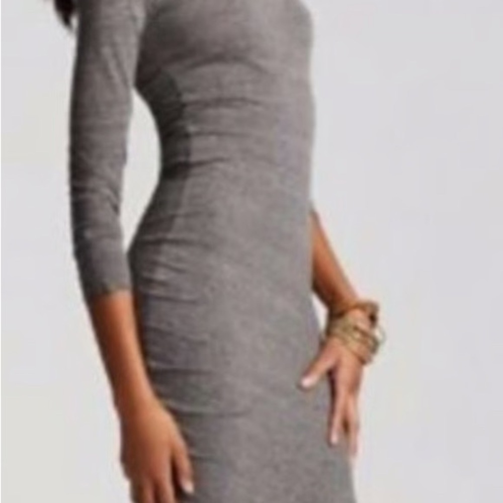 Free People Gray Long Sleeve Dress